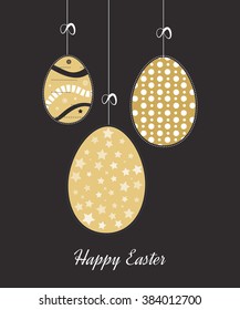 Happy Easter Card with Eggs. Happy Easter illustration for greeting card, poster, banner. 