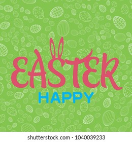 Happy Easter card with eggs. Vector background