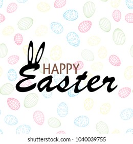 Happy Easter card with eggs. Vector background