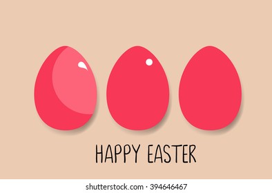 Happy easter card with Easter eggs. Vector illustration.