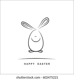Happy Easter card  with fanny bunny