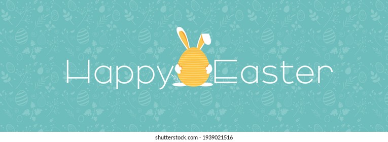 Happy Easter card. Flat vector illustration.