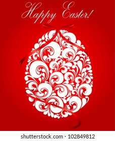 Happy Easter Card. Floral Easter egg