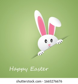 Happy Easter Card With Funny Bunny
