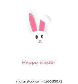 Happy Easter Card With Funny Bunny