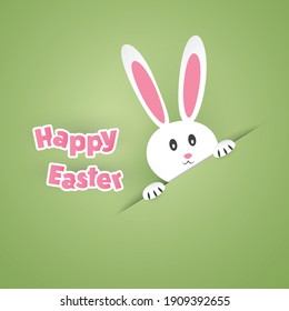 Happy Easter Card With Funny Bunny