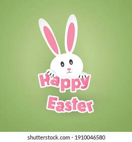 Happy Easter Card With Funny Bunny