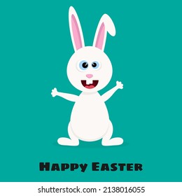 Happy easter card with funny bunny.