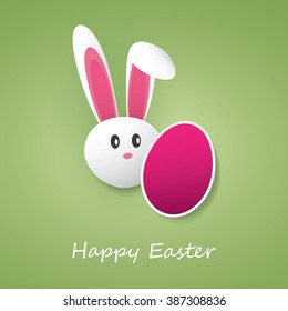 Happy Easter Card With Funny Bunny