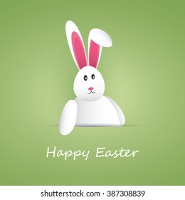 Feliz Tarjeta de Pascua con conejito gracioso