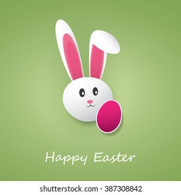 Happy Easter Card With Funny Bunny