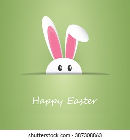 Happy Easter Card With Funny Bunny