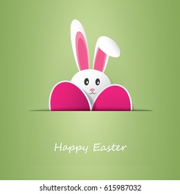 Happy Easter Card With Funny Bunny
