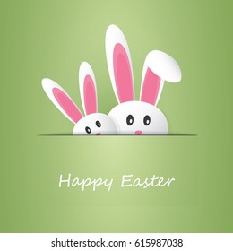 Feliz Tarjeta de Pascua con conejito gracioso