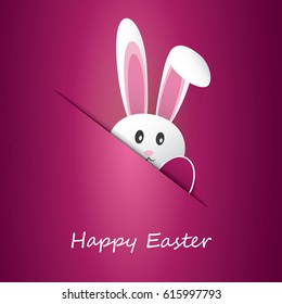 Happy Easter Card With Funny Bunny