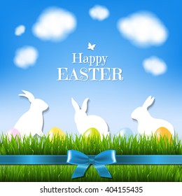 Happy Easter Card, With Gradient Mesh, Vector Illustration