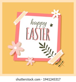 Happy easter card in hand drawn style