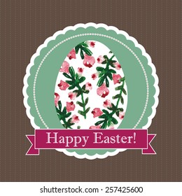 Happy Easter card with hand drawn elements. vector Eps10 illustration. shabby style.