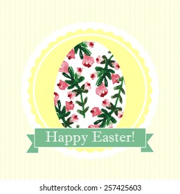 Happy Easter card with hand drawn elements. vector Eps10 illustration. shabby style.