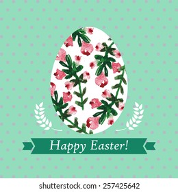 Happy Easter card with hand drawn elements. vector Eps10 illustration. shabby style.