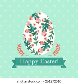 Happy Easter card with hand drawn elements. vector Eps10 illustration. shabby style.
