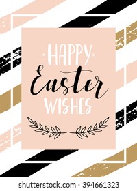 Happy Easter card. Happy easter hand lettering. Holidays spring poster. Vector illustration