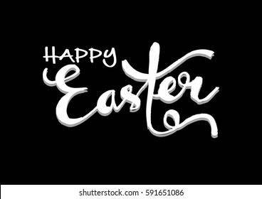 Happy Easter card. Easter hand lettering.