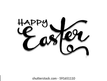 Happy Easter card. Easter hand lettering.
