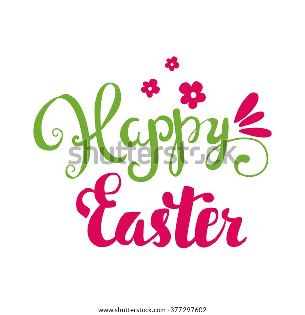 Happy Easter Card Easter Hand Lettering Stock Vector Royalty Free