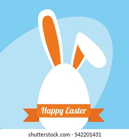 Happy easter card icon vector illustration graphic design