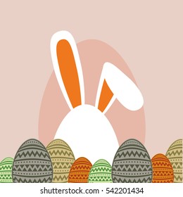 Happy easter card icon vector illustration graphic design
