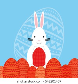 Happy easter card icon vector illustration graphic design