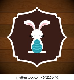 Happy easter card icon vector illustration graphic design
