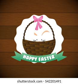 Happy easter card icon vector illustration graphic design