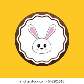 Happy easter card icon vector illustration graphic design