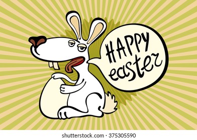 Happy easter card illustration
