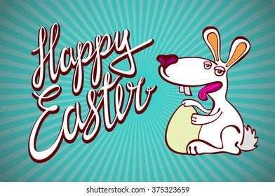 Happy easter card illustration
