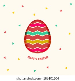 Happy easter card illustration with easter eggs