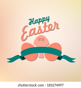 Happy Easter card illustration, Typographical Background