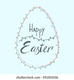 Happy Easter card, invitation. Happy Easter lettering. Vector illustration, isolated on background