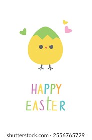 Happy easter card with lettering. Minimalist holiday vector illustration design. Vector illustration template. For poster, card, scrapbooking , stickers