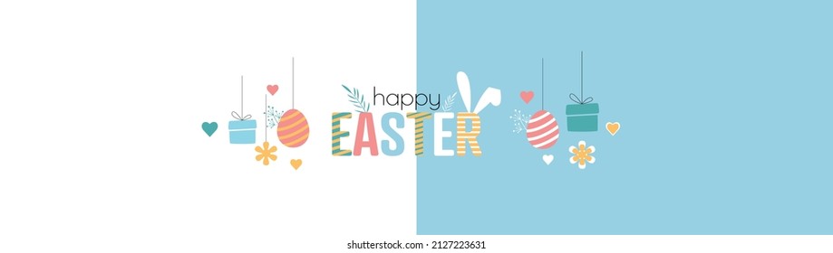 Feliz tarjeta de Pascua. Diseño minimalista moderno.