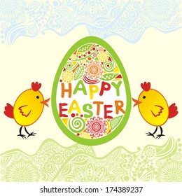 Happy easter card nature spring pattern background
