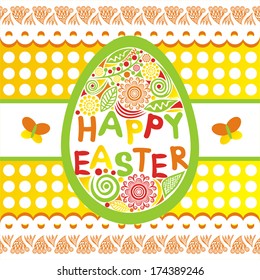Happy easter card nature spring pattern background