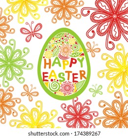 Happy easter card nature spring pattern background