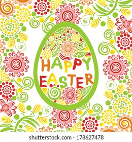 Happy easter card nature spring pattern background vector illustration