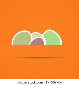 Happy Easter Card on light orange background