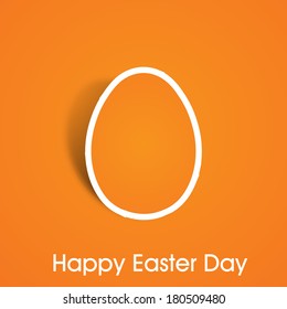 Happy Easter Card on light orange background.