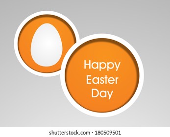Happy Easter Card on light orange background.