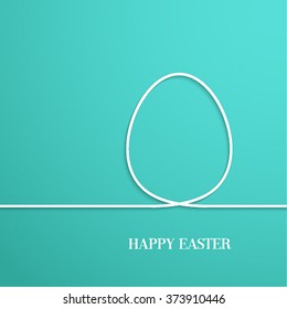 Happy Easter card with paper egg. Vector illustration.